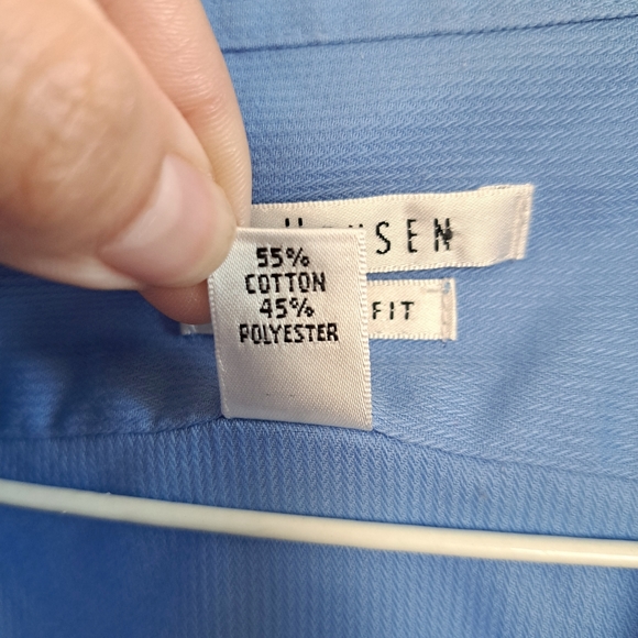 Mens Van Heusen Regular Fit Blue Button Down Dress Shirt - Picture 5 of 9